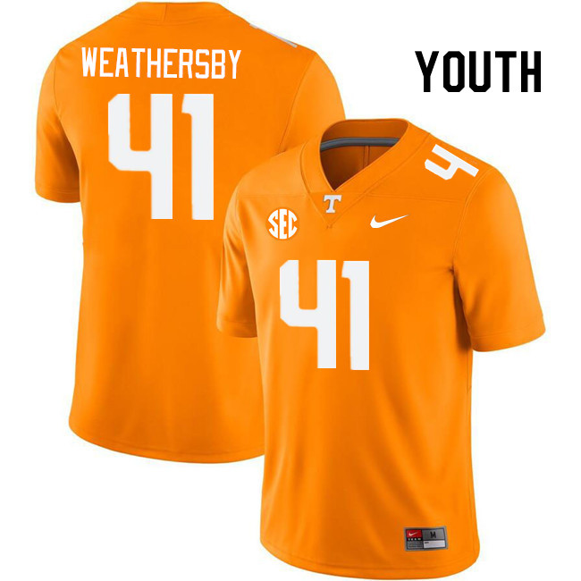 Youth #41 Tyree Weathersby Tennessee Volunteers College Football Jerseys Stitched Sale-Orange